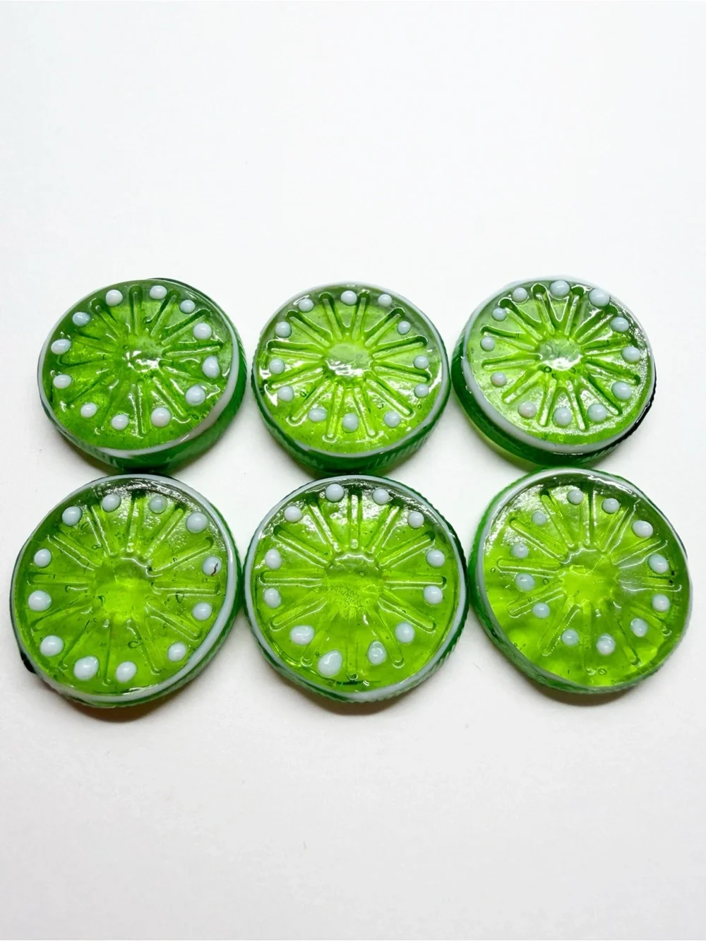 Vintage Blown Glass Candy Fruit Slices 24 Pieces Art Glass